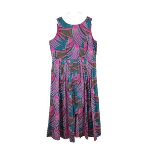 Ashro Women's Plus Cotton Sleeveless Pleated Midi Dress - 16